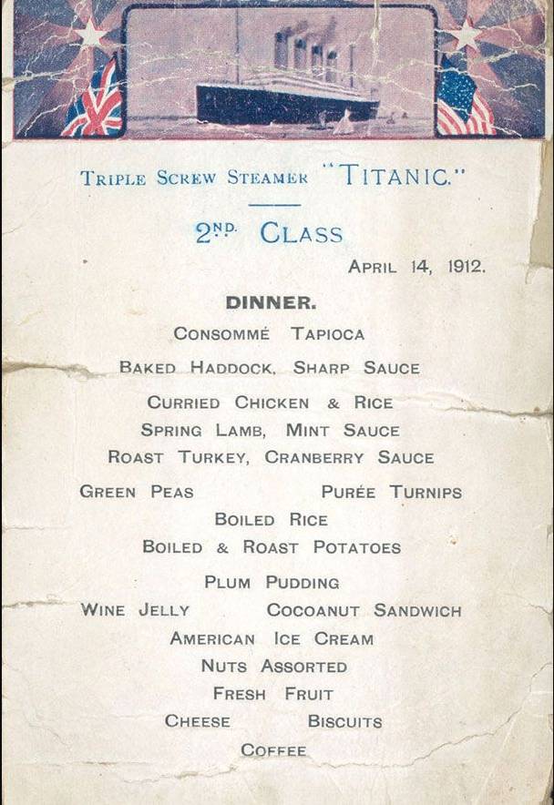 Titanic’in zengin yolcuları ne yemek yiyordu? Her güne özel menü hazırlamışlar 8